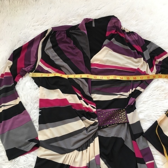 Sharon Max Multicolor long sleeve wrap dress Large - Picture 7 of 15
